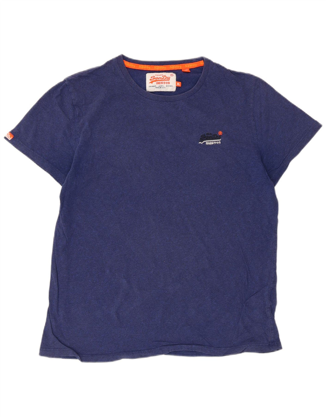 Superdry Mens T-Shirt Top XL Navy Blue Cotton