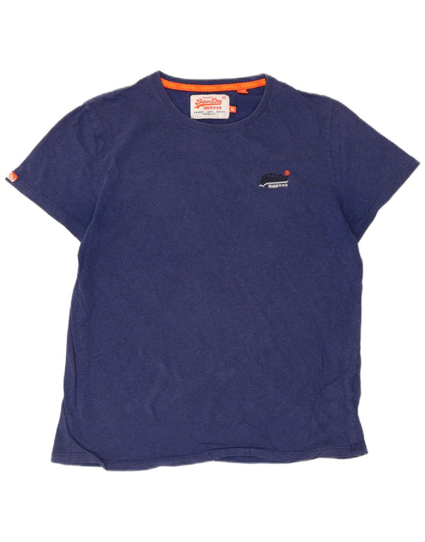 Superdry Mens T-Shirt Top XL Navy Blue Cotton