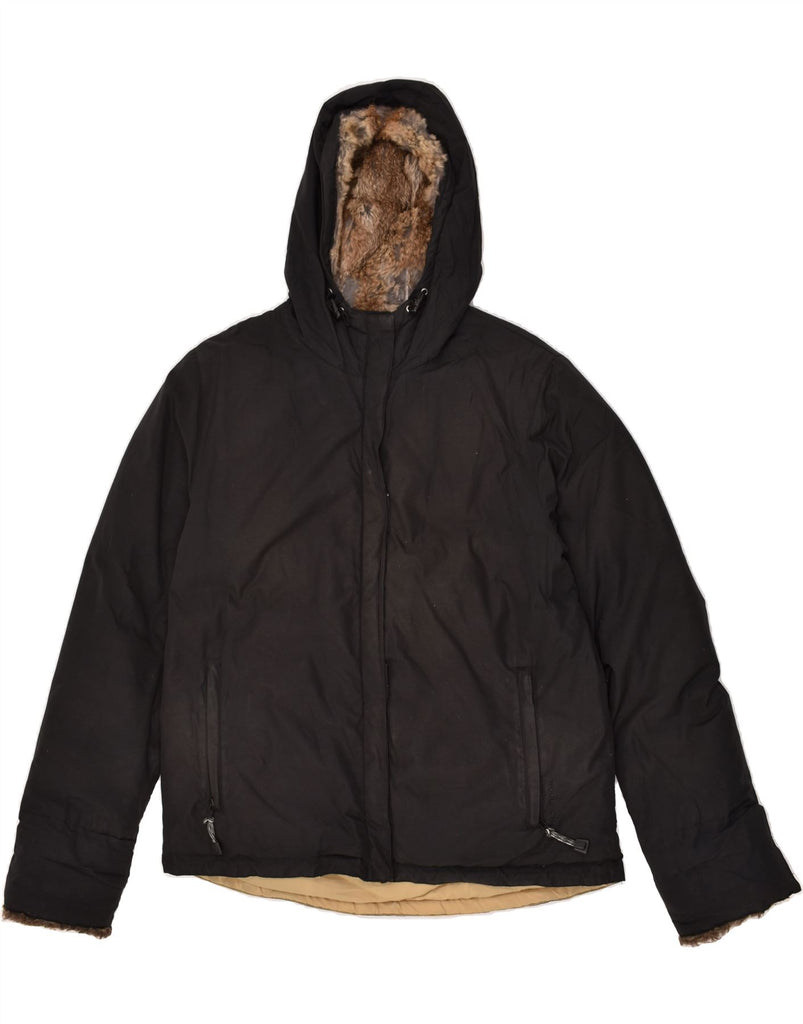 WOOLRICH Womens Hooded Padded Jacket UK 18 XL Black Vintage Woolrich and Second-Hand Woolrich from Messina Hembry 