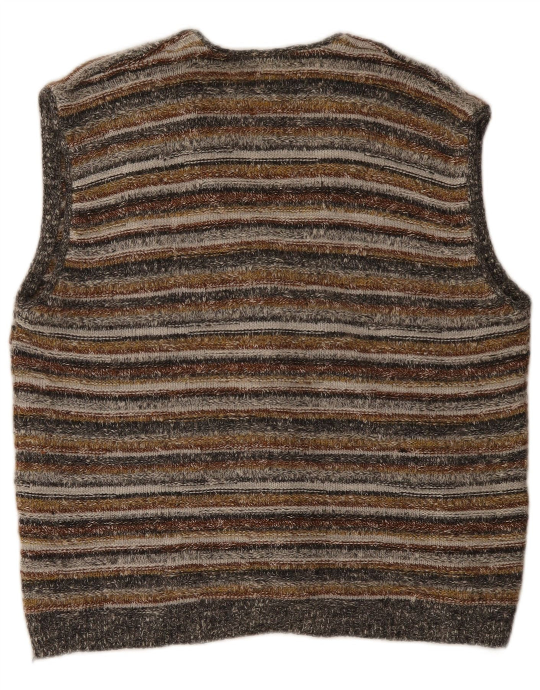 St. Bernard Mens Sleeveless Cardigan Sweater Large Multicoloured Striped