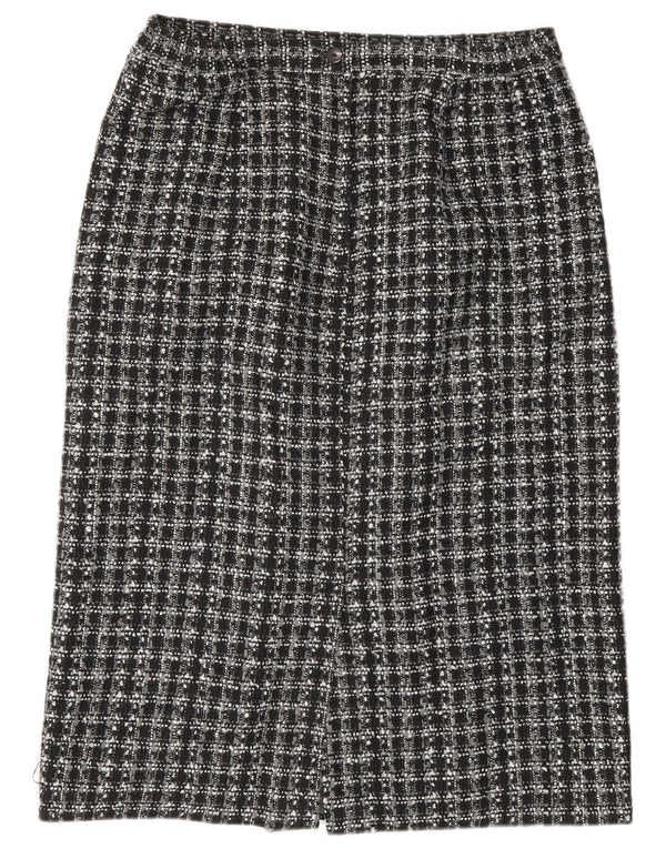 Klasse Womens Pencil Skirt UK 16 Large W32  Black Check Polyester