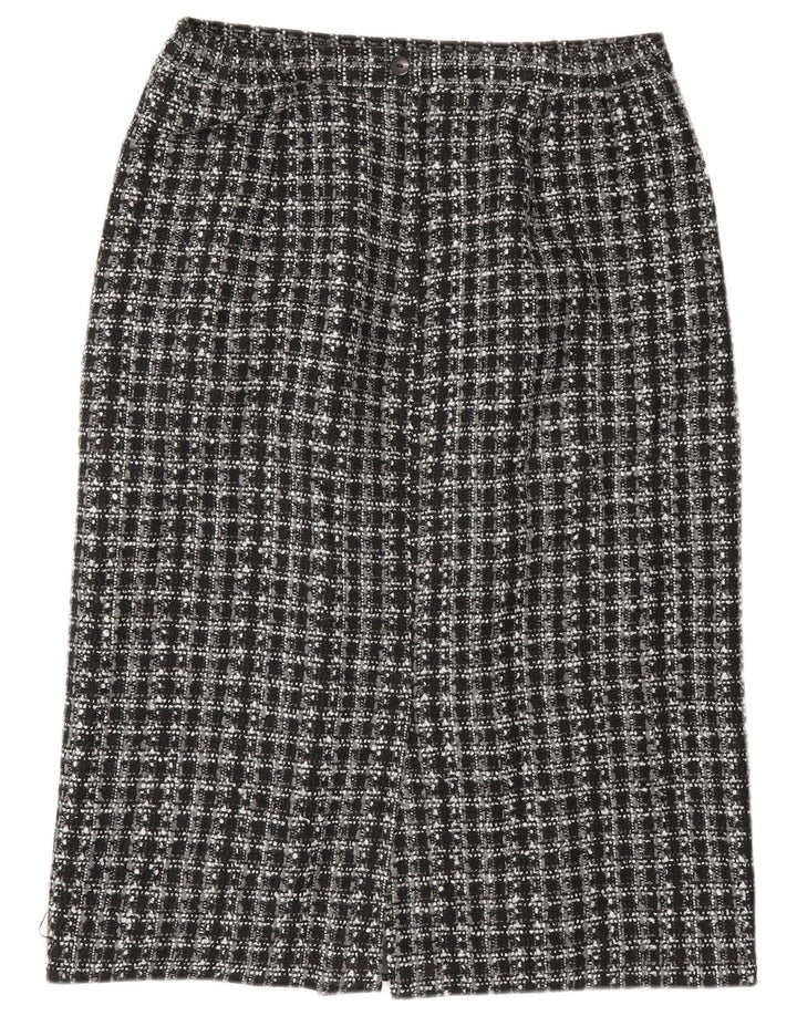 Klasse Womens Pencil Skirt UK 16 Large W32  Black Check Polyester