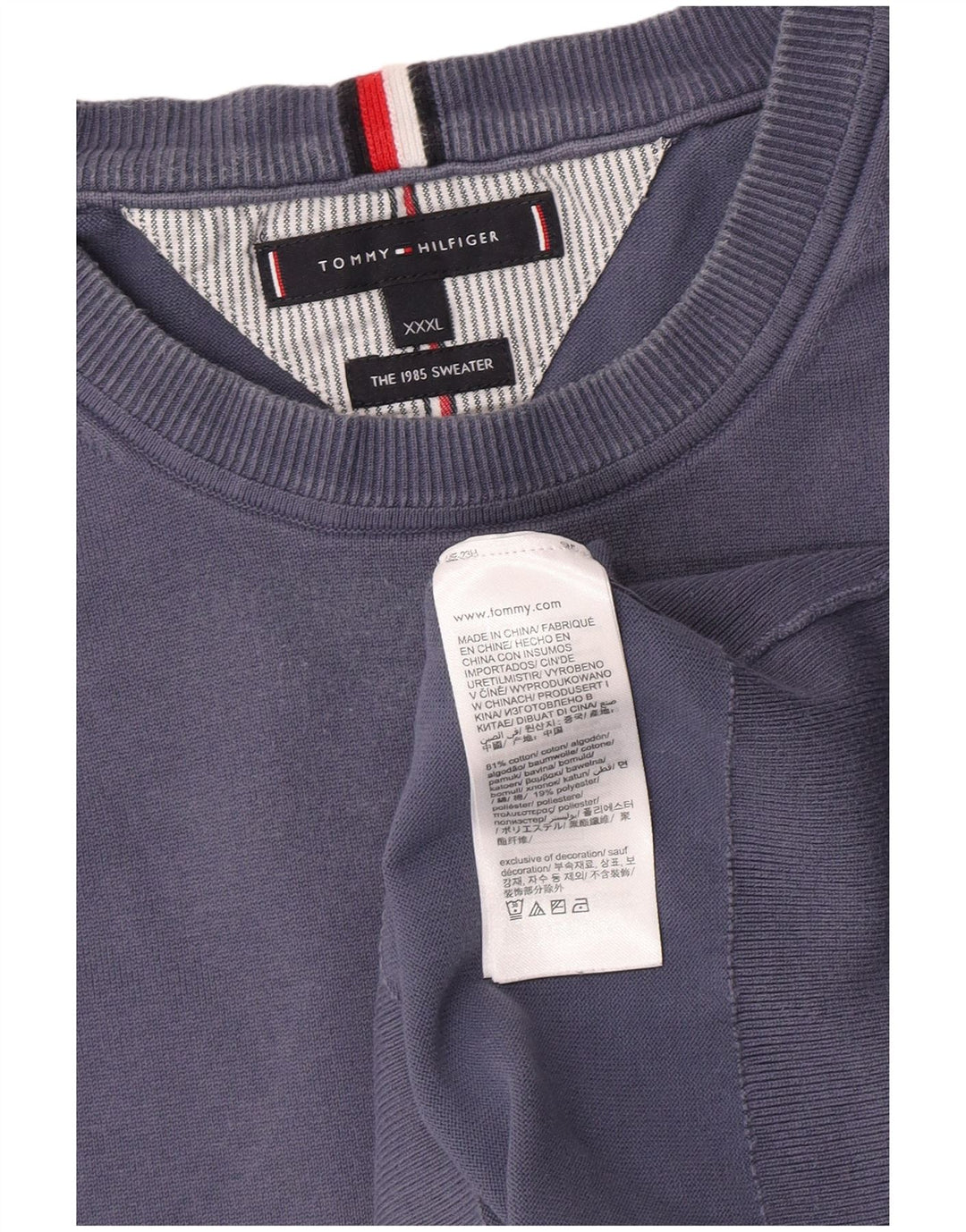 Tommy Hilfiger Mens Sweatshirt Jumper 3XL Blue Cotton