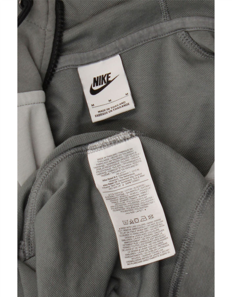 NIKE Mens Zip Hoodie Sweater Medium Grey Colourblock Cotton Vintage Nike and Second-Hand Nike from Messina Hembry 