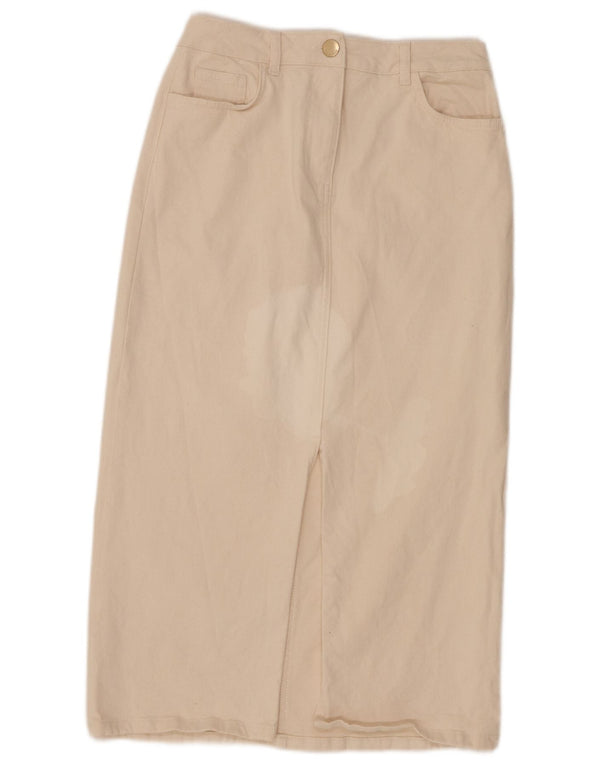 Phase Eight Womens Denim Skirt UK 10 Small W28 Off White Cotton
