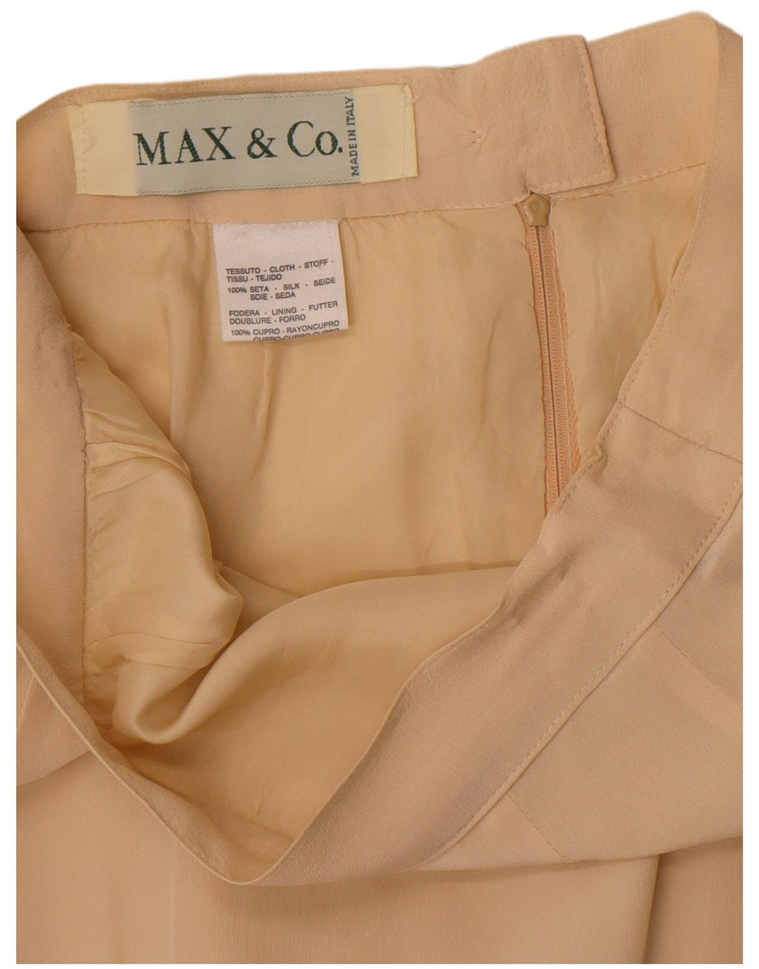 Max & Co. Womens Mini Skirt UK 6 XS W24  Beige Silk
