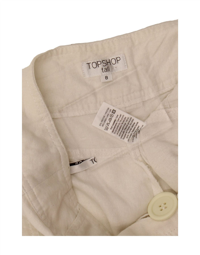 TOPSHOP Womens Tall Low Waist Casual Trousers UK 8 Size 8 W30 L35 White Vintage Topshop and Second-Hand Topshop from Messina Hembry 