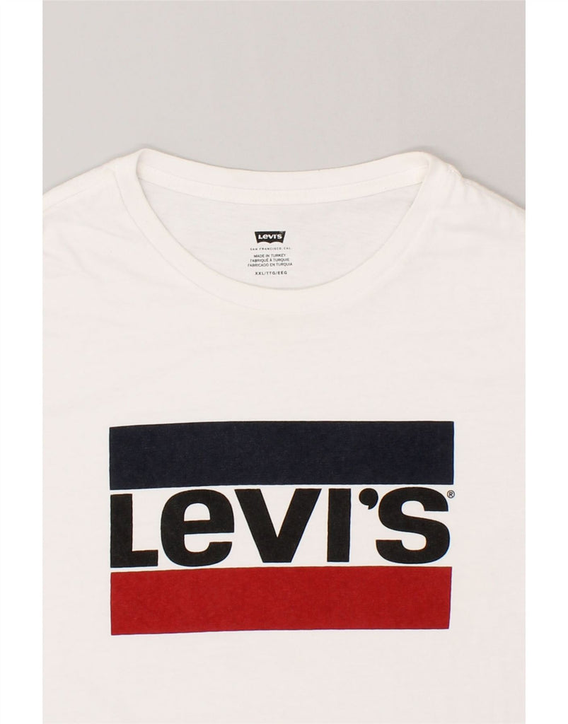 LEVI'S Mens Graphic T-Shirt Top 2XL White Cotton | Vintage Levi's | Thrift | Second-Hand Levi's | Used Clothing | Messina Hembry 