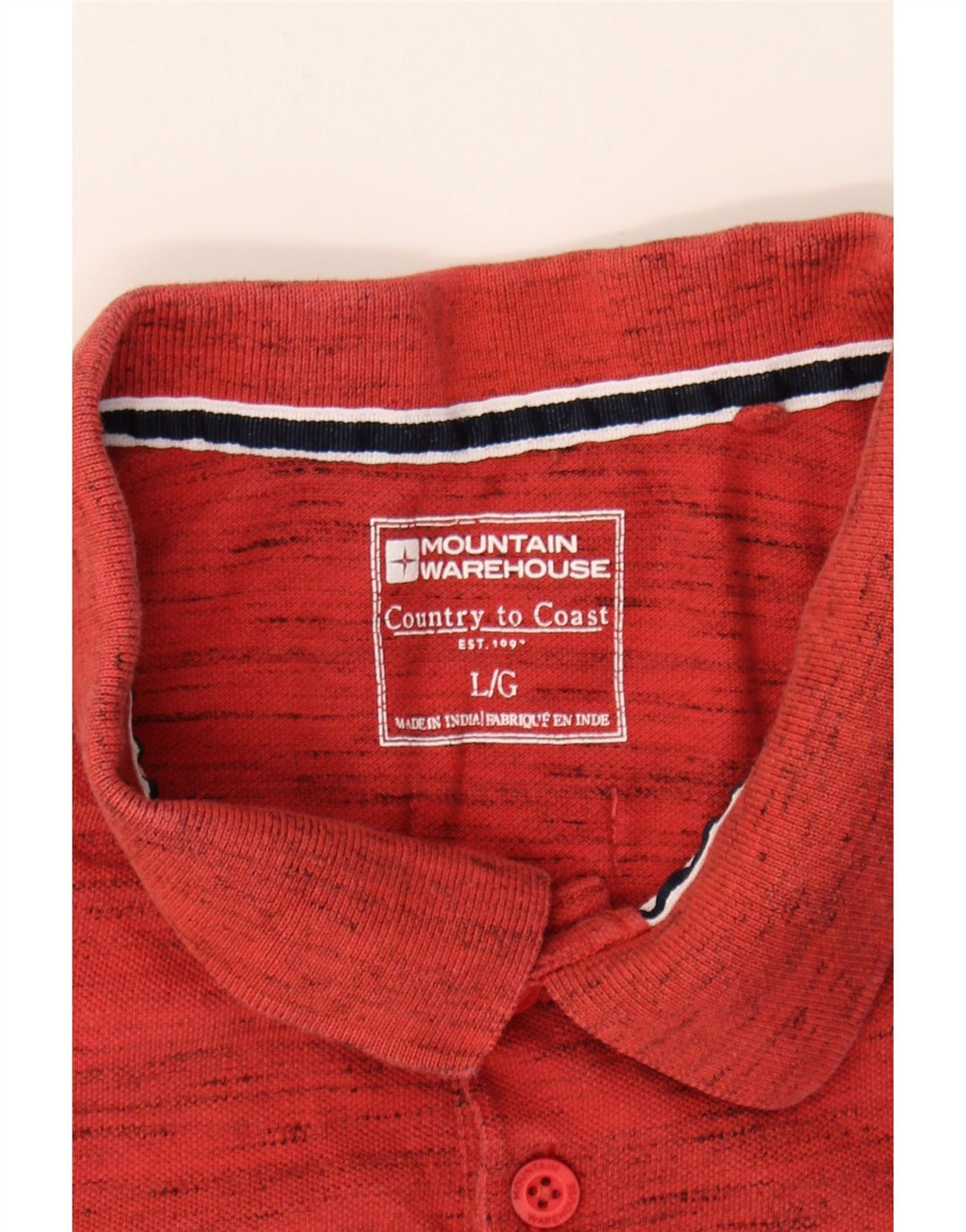MOUNTAIN WAREHOUSE Mens Polo Shirt Large Red Flecked Cotton Vintage Mountain Warehouse and Second-Hand Mountain Warehouse from Messina Hembry 