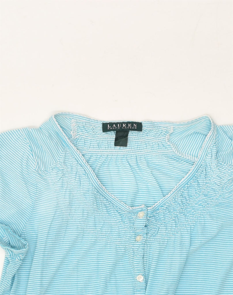 RALPH LAUREN Womens Short Sleeve Shirt Blouse UK 10 Small Turquoise | Vintage Ralph Lauren | Thrift | Second-Hand Ralph Lauren | Used Clothing | Messina Hembry 