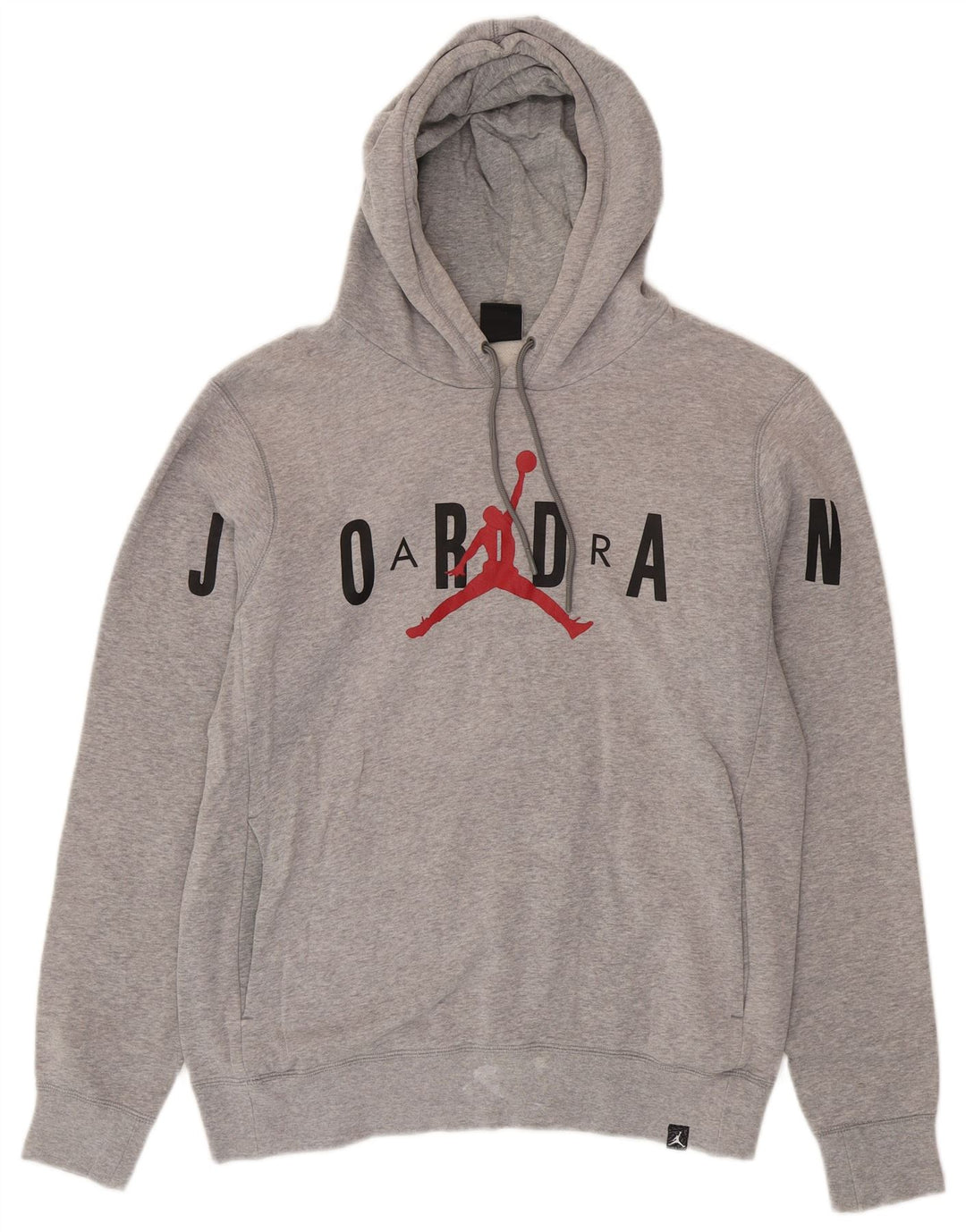 Jordan Mens Graphic Hoodie Jumper Medium Grey Flecked Cotton