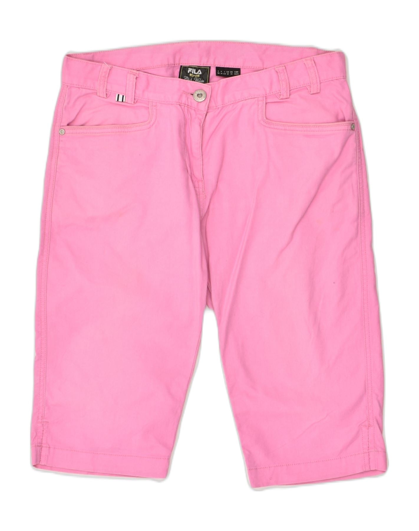 FILA Womens Casual Shorts UK 12 Medium W30 Pink Cotton