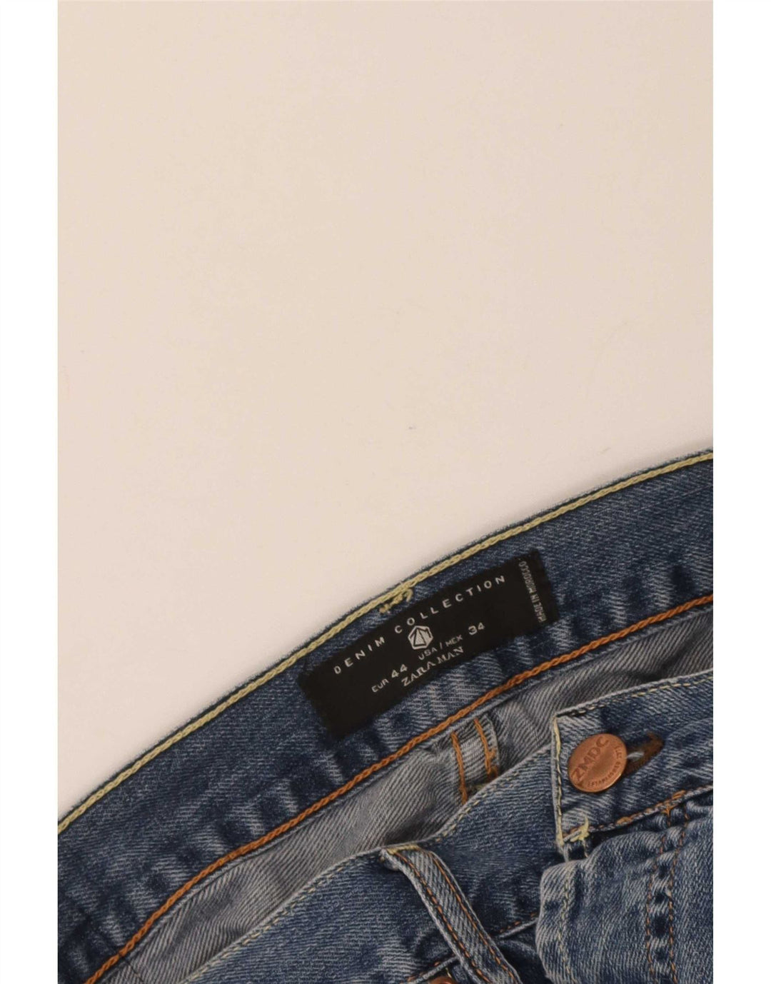 Zara Mens Straight Jeans EU 44 Large W34 L29 Blue
