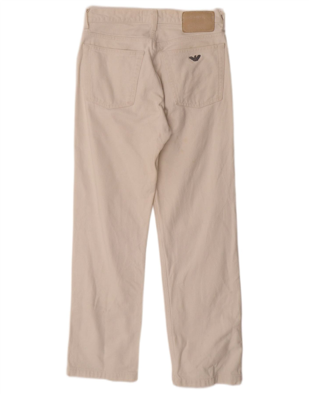 ARMANI Mens Straight Casual Trousers W29 L28 White Cotton