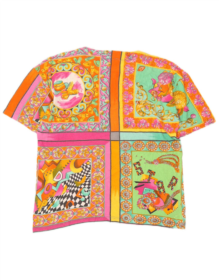 Silhouette Womens Graphic T-Shirt Top UK 16 Large Multicoloured Patchwork