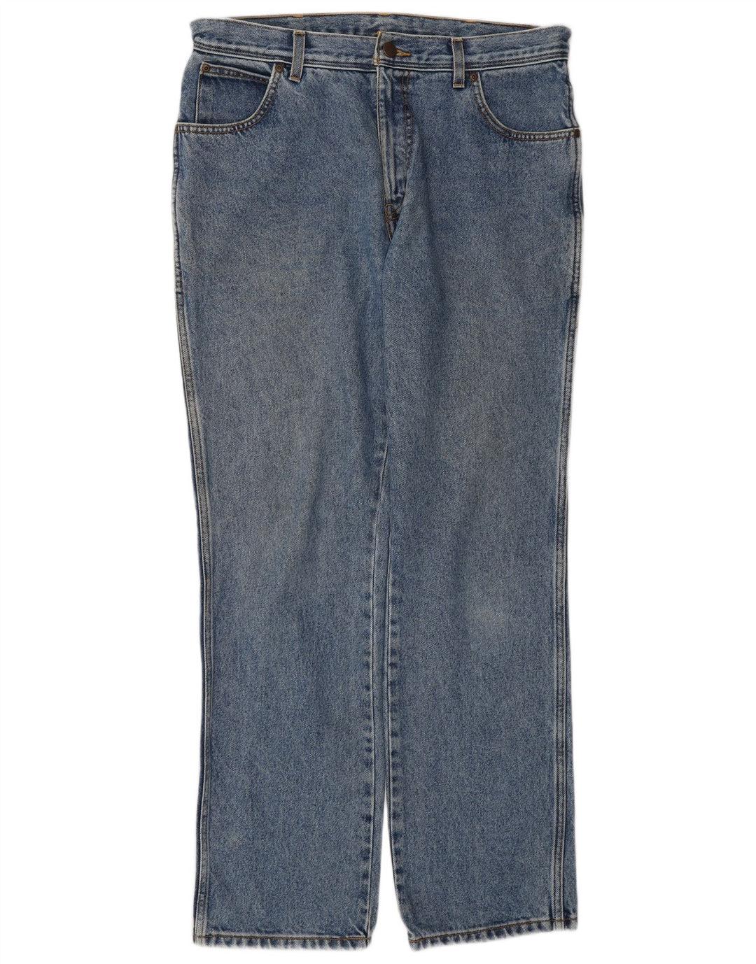 Wrangler Mens Regular Fit Straight Jeans W34 L32 Blue Cotton