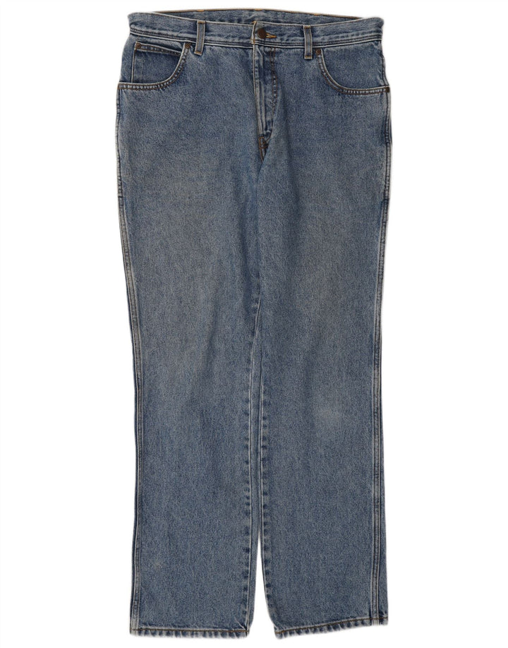 Wrangler Mens Regular Fit Straight Jeans W34 L32 Blue Cotton