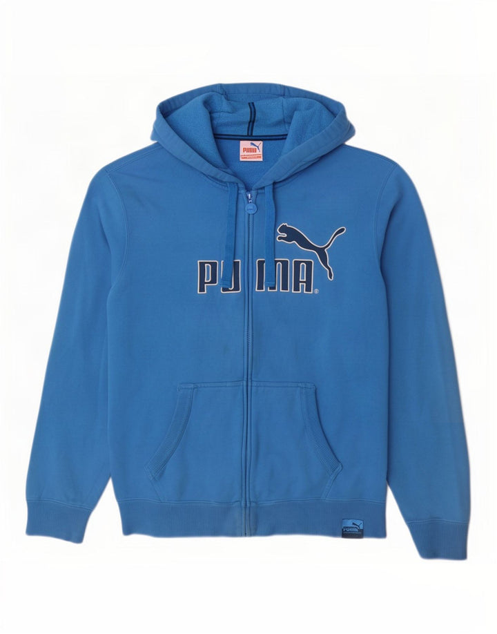 Puma Mens Graphic Zip Hoodie Sweater Large Blue