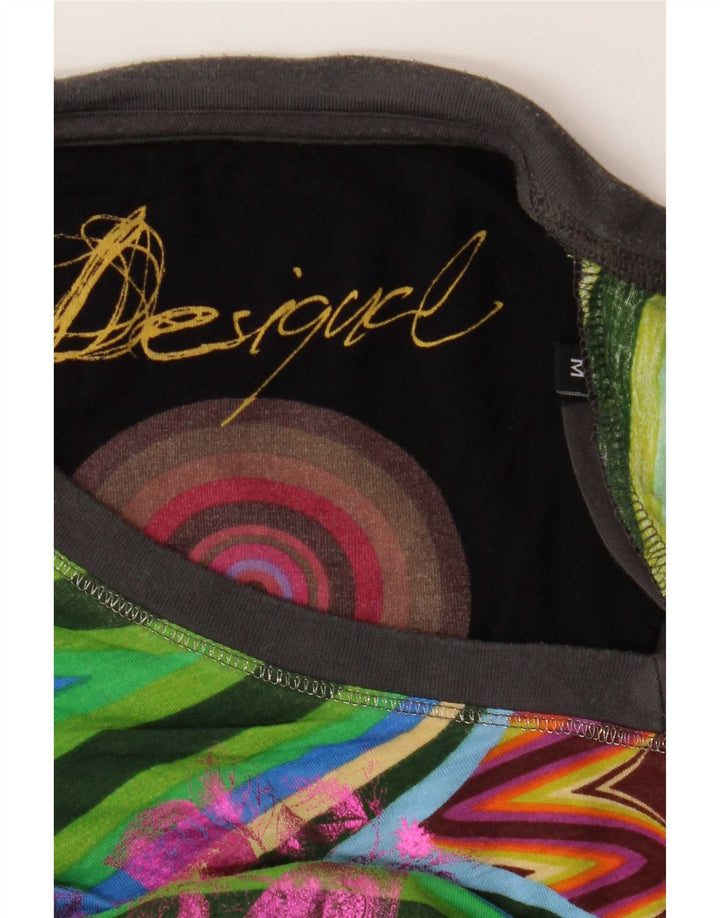 Desigual Womens Graphic T-Shirt Top UK 12 Medium Multicoloured Butterfly