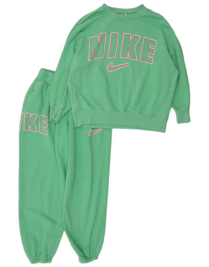 Nike Womens Graphic Oversized Full Tracksuit UK 14 Medium  Green Cotton
