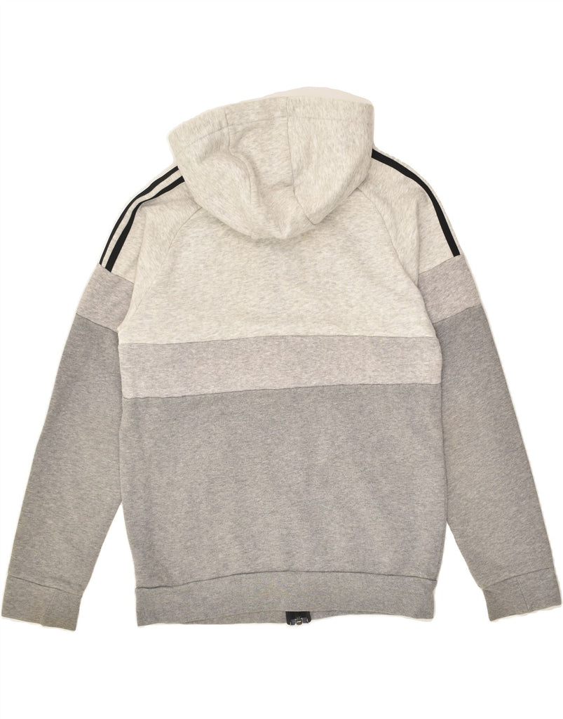 ADIDAS Mens Zip Hoodie Sweater Small Grey Colourblock Cotton | Vintage Adidas | Thrift | Second-Hand Adidas | Used Clothing | Messina Hembry 