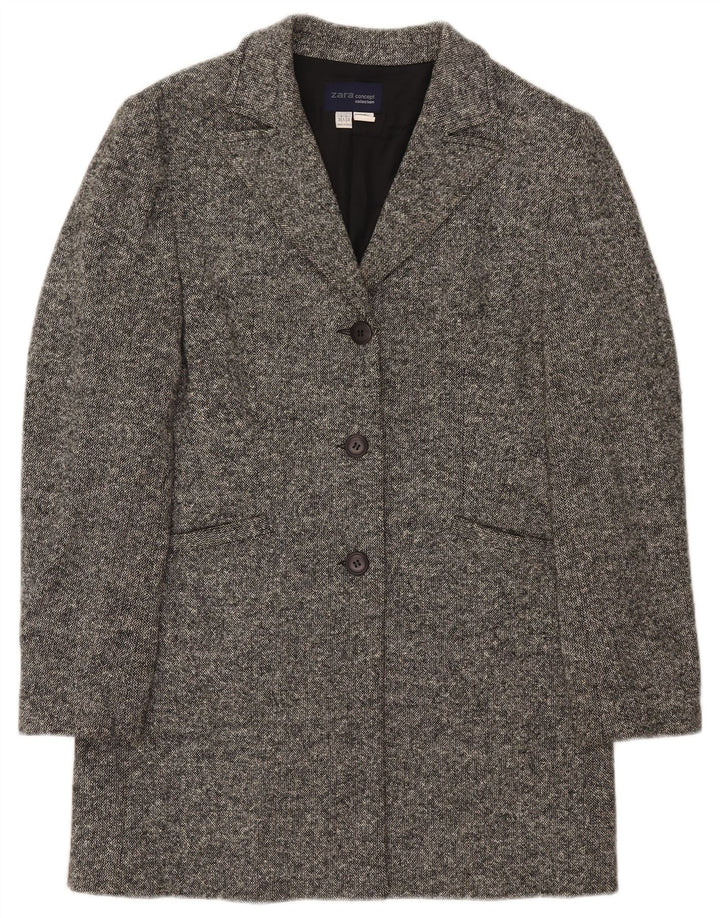 Zara Womens Oversized Overcoat EU 38 Small Grey Wool