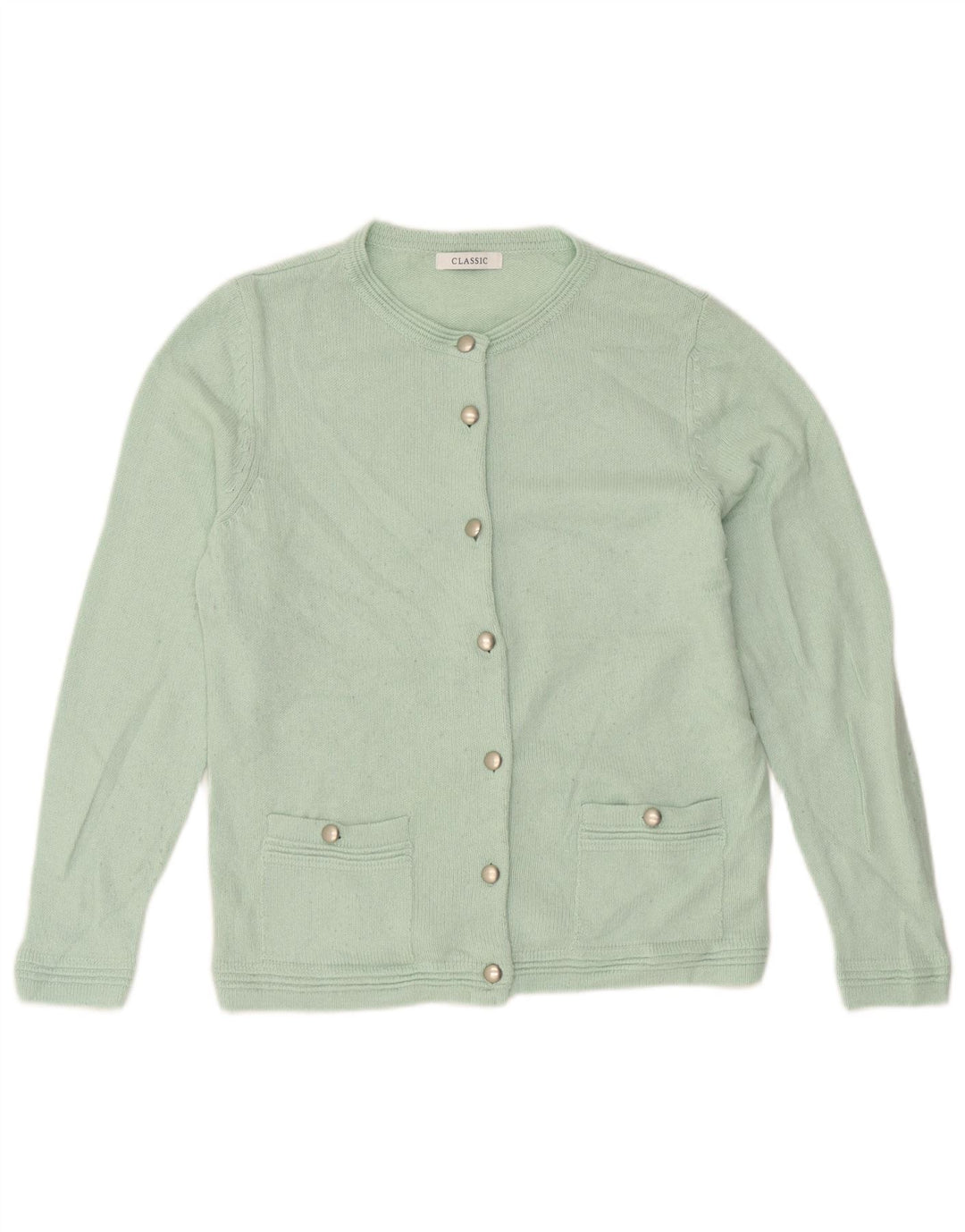 Marks & Spencer Womens Cardigan Sweater UK 12 Medium Green Acrylic