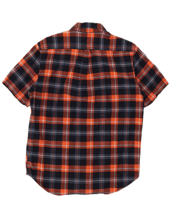 Timberland Mens Short Sleeve Regular Fit Shirt Medium Navy Blue Check
