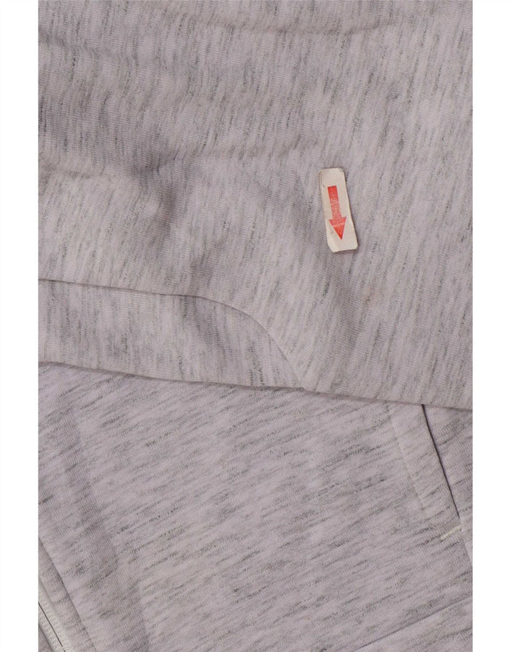 Puma Womens Zip Hoodie Sweater UK 14 Medium Grey Flecked