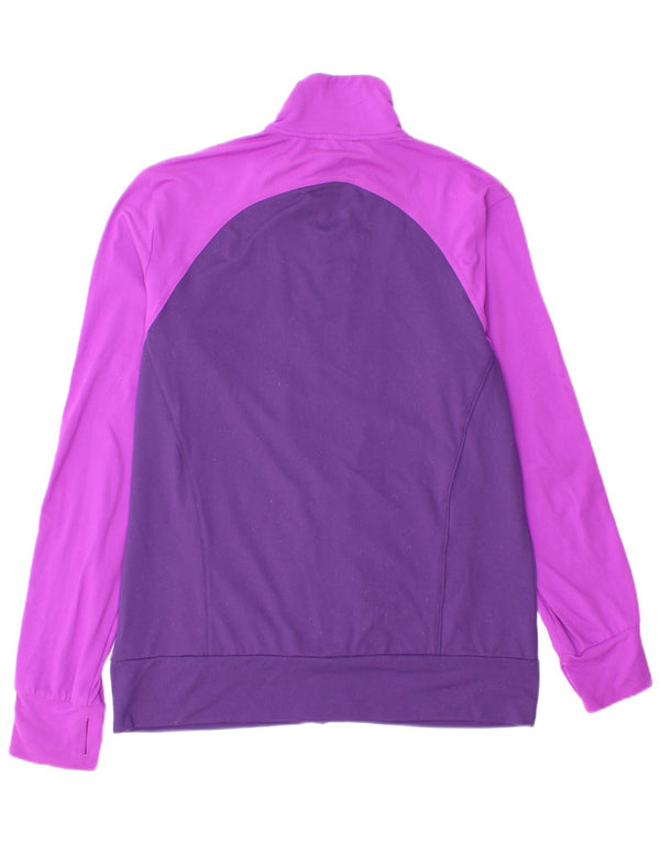 Adidas Womens Tracksuit Top Jacket UK 12/14 Medium Purple Colourblock