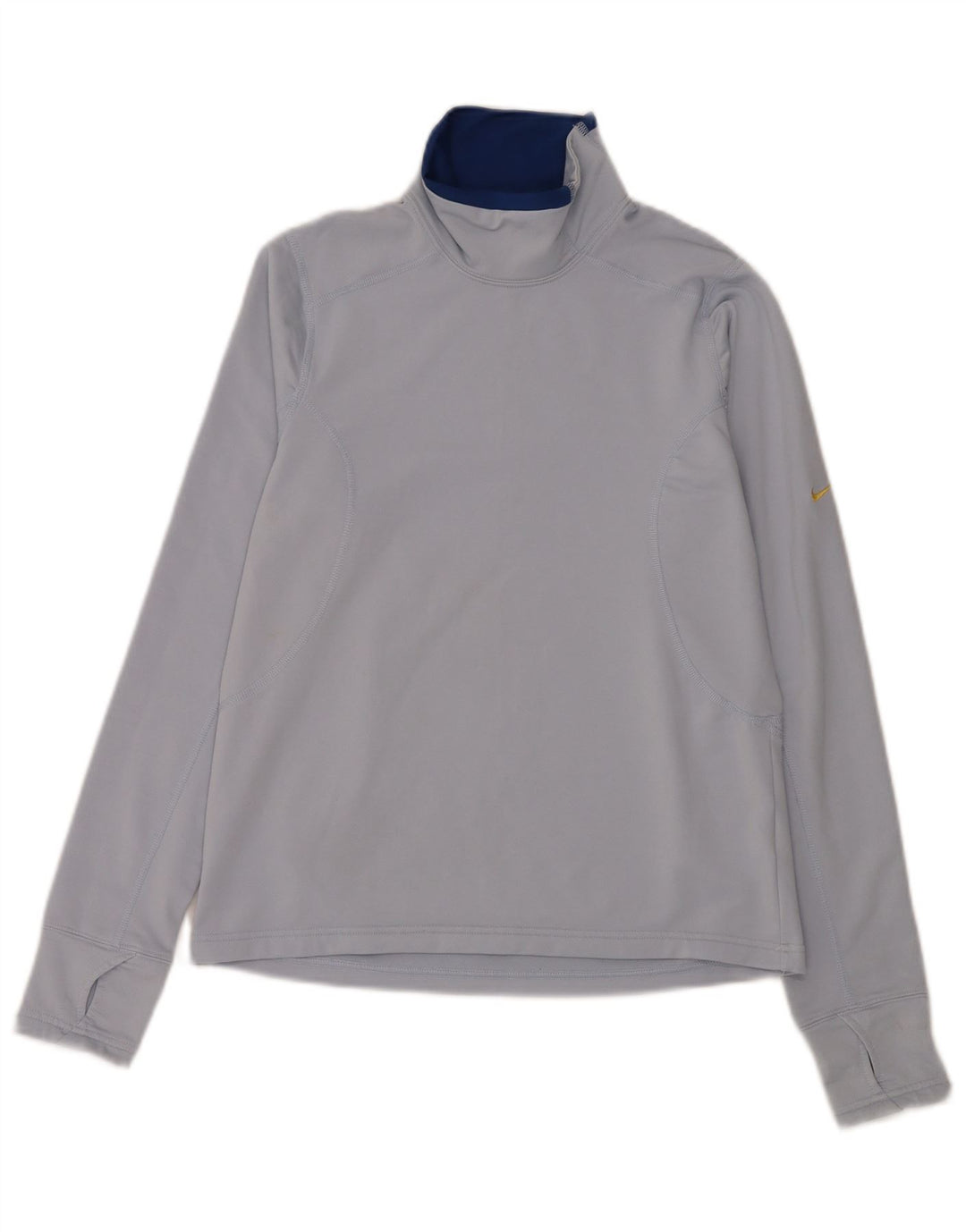 Nike Womens Dri Fit Regular Top Long Sleeve US 8/10 Medium Blue Sports