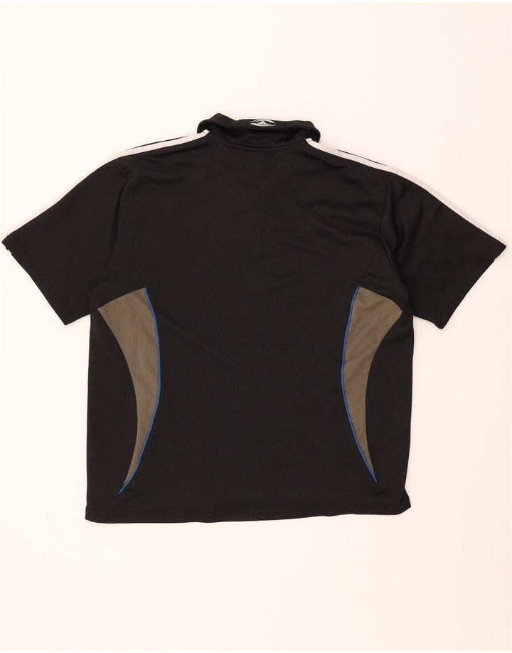 ADIDAS Mens New Zealand Polo Shirt UK 44/46 Large Black Colourblock