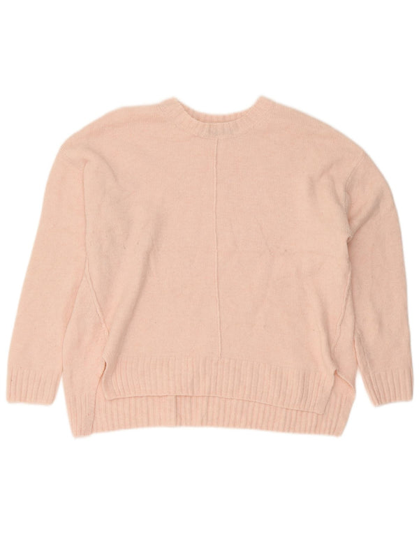 Marks & Spencer Womens Crew Neck Jumper Sweater UK 14 Large Pink