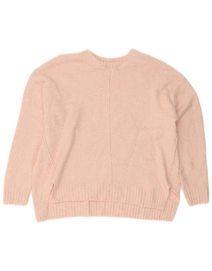 Marks & Spencer Womens Crew Neck Jumper Sweater UK 14 Large Pink
