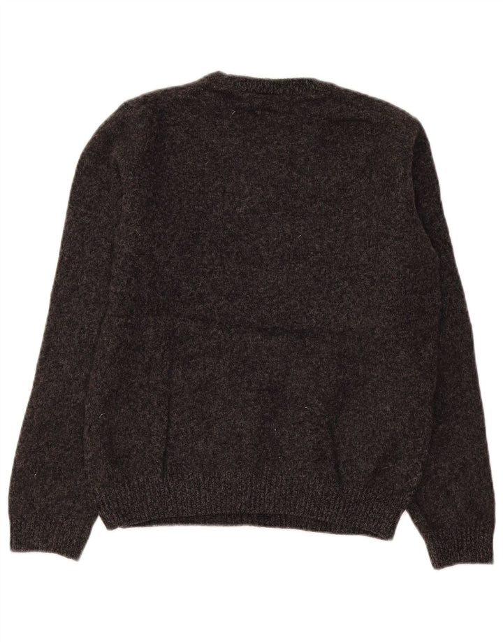 John Lewis Womens Crew Neck Jumper Sweater UK 14 Medium Grey Lambswool