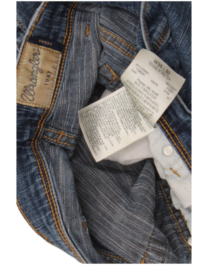 Wrangler Mens Texas Stretch Straight Jeans W36 L30 Blue Cotton