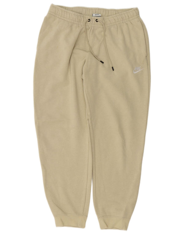 Nike Womens Tracksuit Trousers Joggers UK 12 Medium Beige Cotton