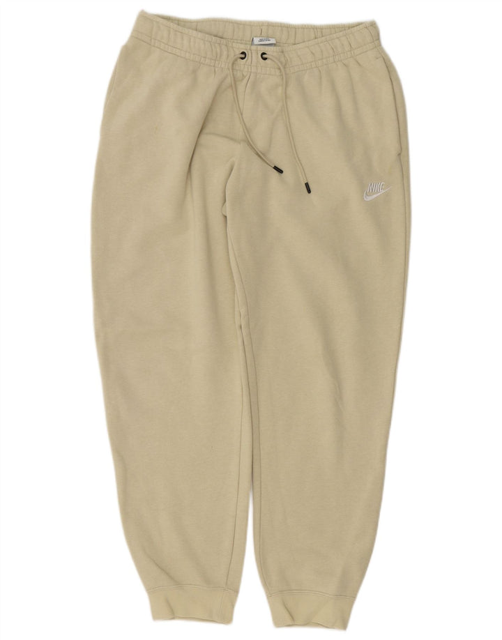 Nike Womens Tracksuit Trousers Joggers UK 12 Medium Beige Cotton
