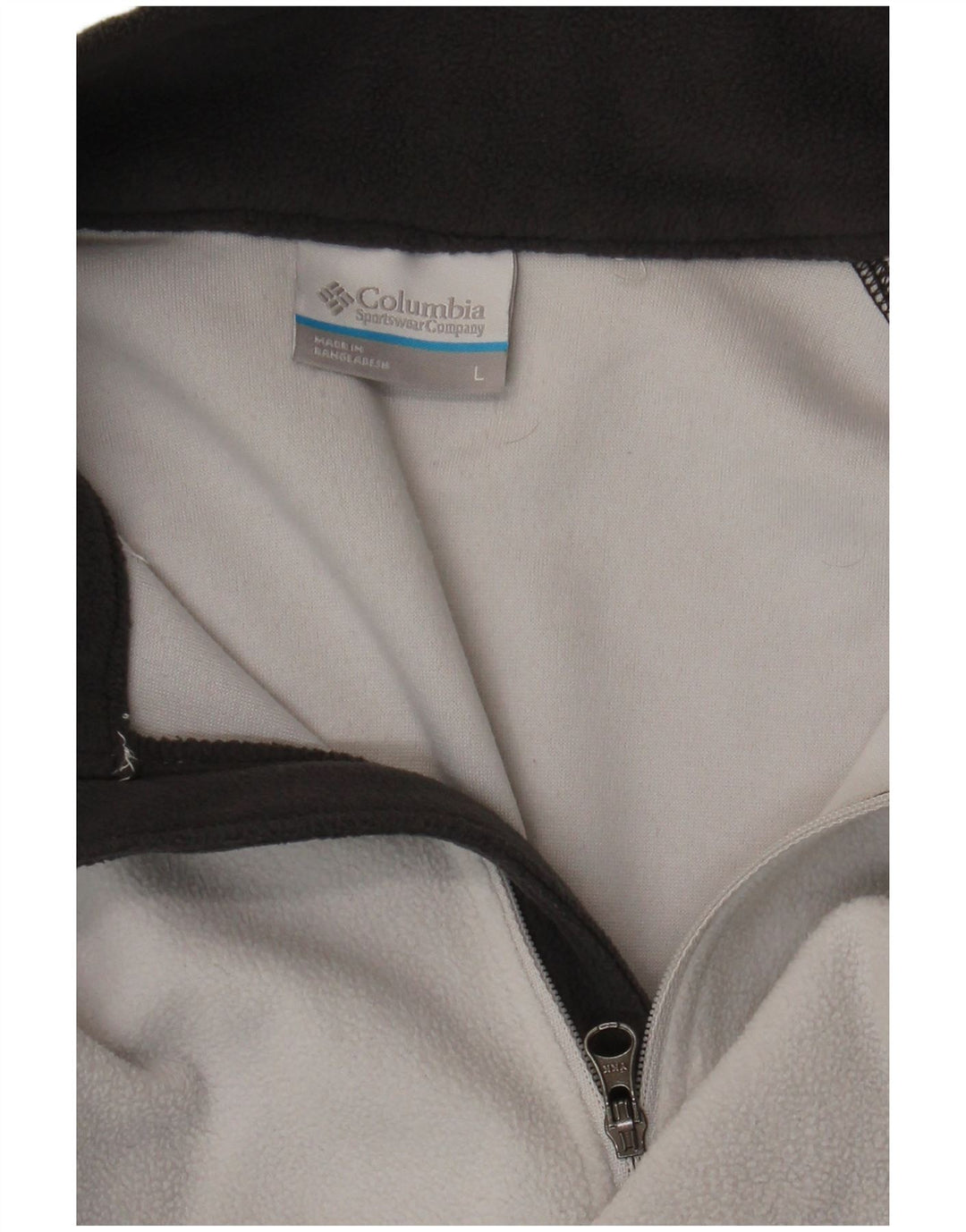 Columbia Mens Zip Neck Fleece Jumper Large Grey Colourblock