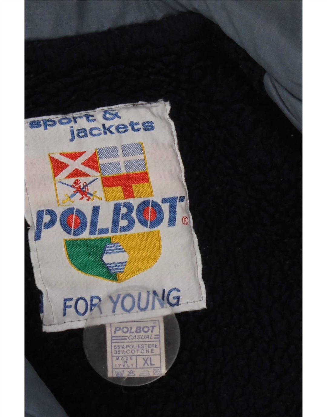 Polbot Mens Bomber Jacket UK 42 XL Blue Polyester