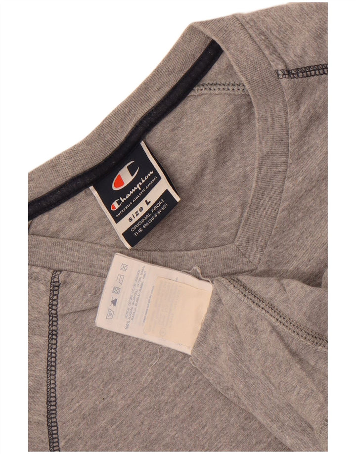 Champion Mens T-Shirt Top Large Grey Flecked Cotton