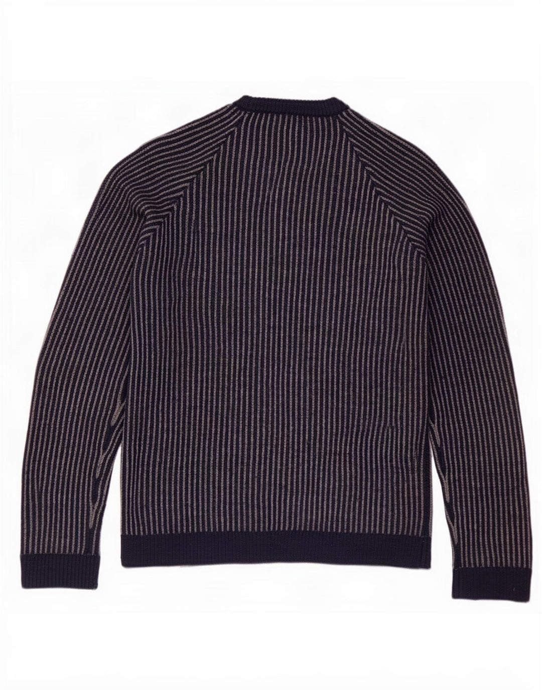 Cos Mens Crew Neck Jumper Sweater Small Navy Blue Striped Wool