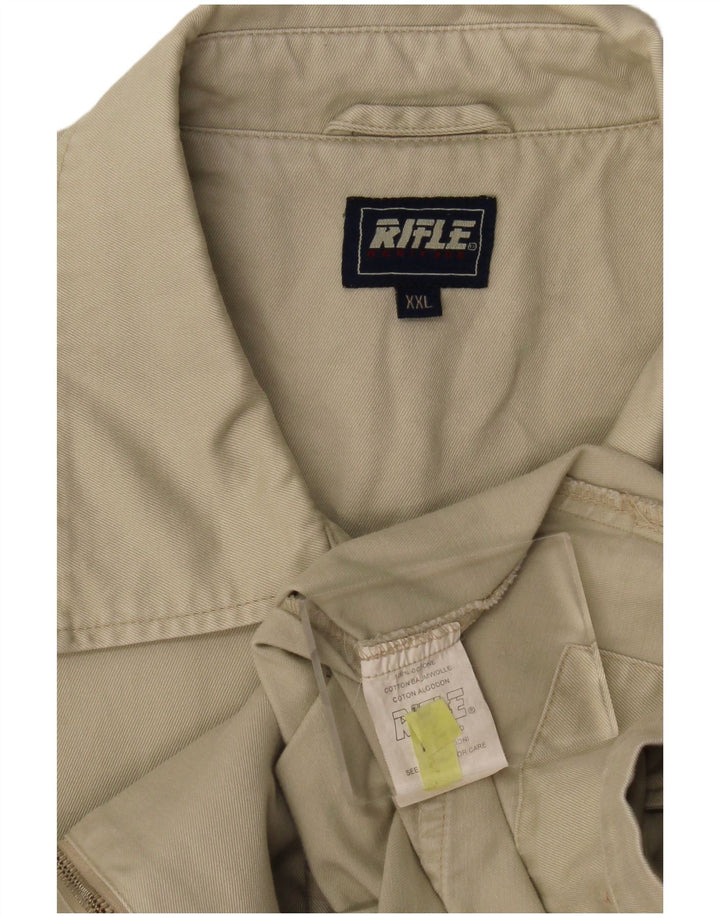 Rifle Mens Bomber Jacket UK 44 2XL Green Cotton