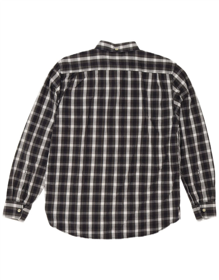 Wrangler Mens Shirt Medium Black Check Cotton