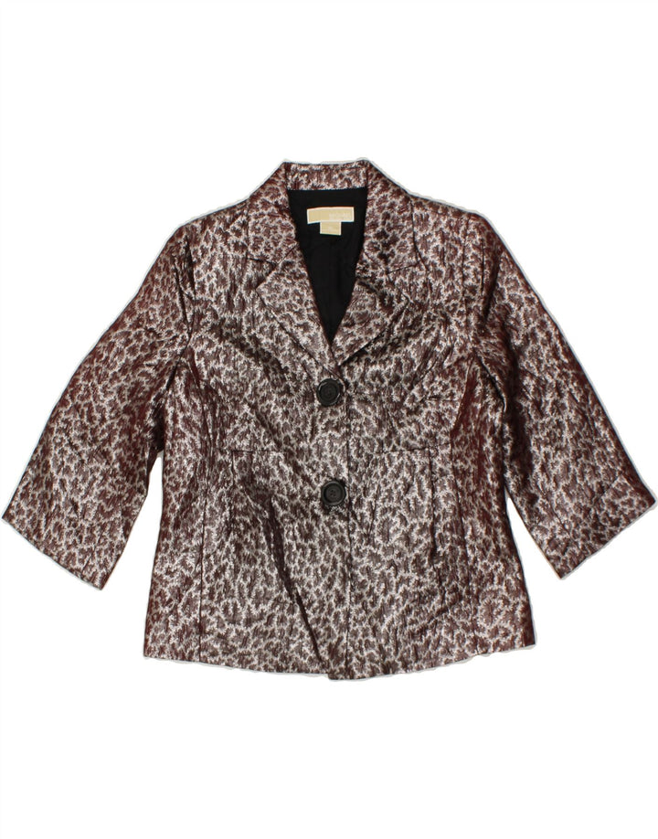MICHAEL KORS Womens 3/4 Sleeve 2 Button Blazer Jacket US 10 Large Grey Vintage Michael Kors and Second-Hand Michael Kors from Messina Hembry 