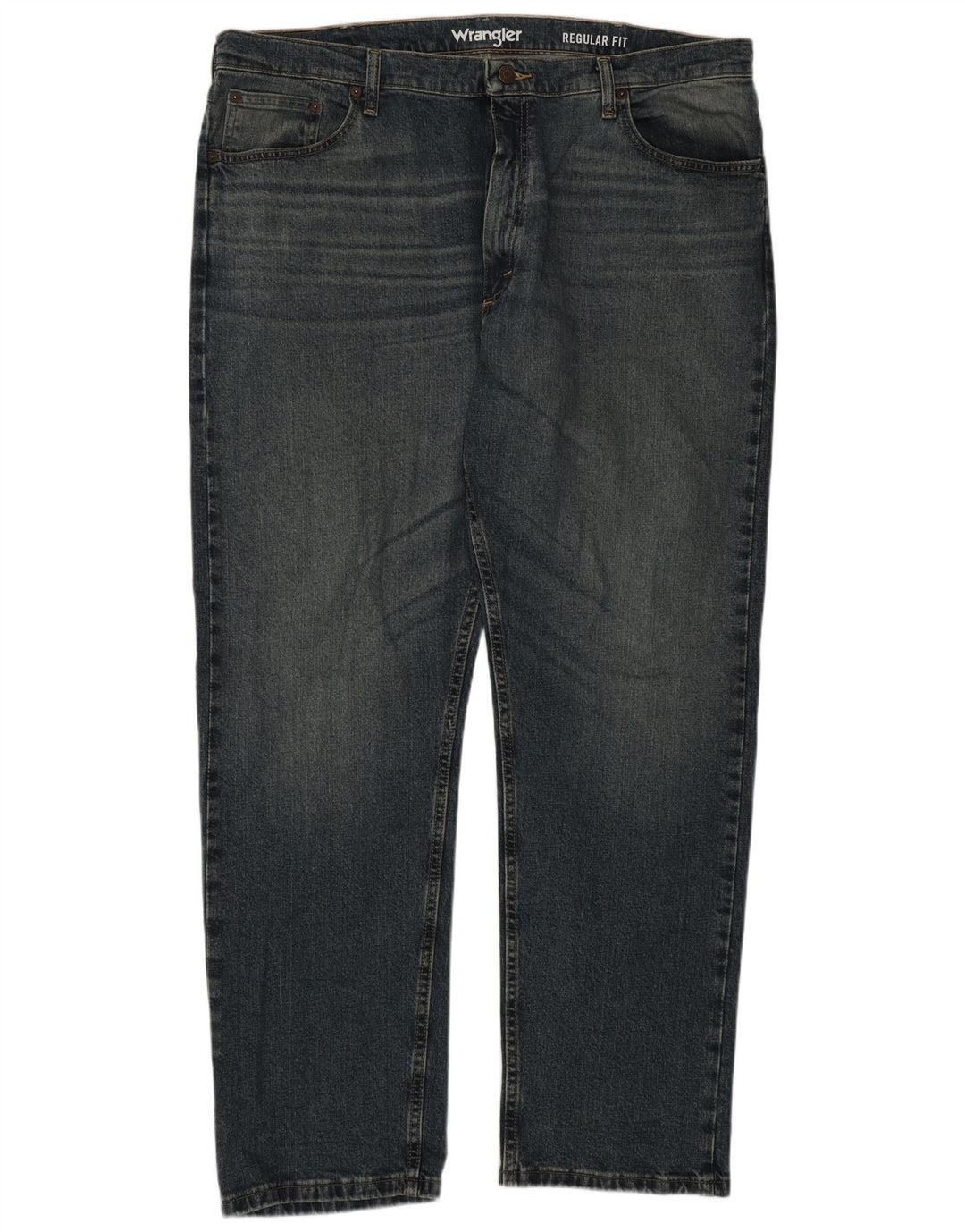 Wrangler Mens Regular Fit Straight Jeans W40 L30 Blue Cotton