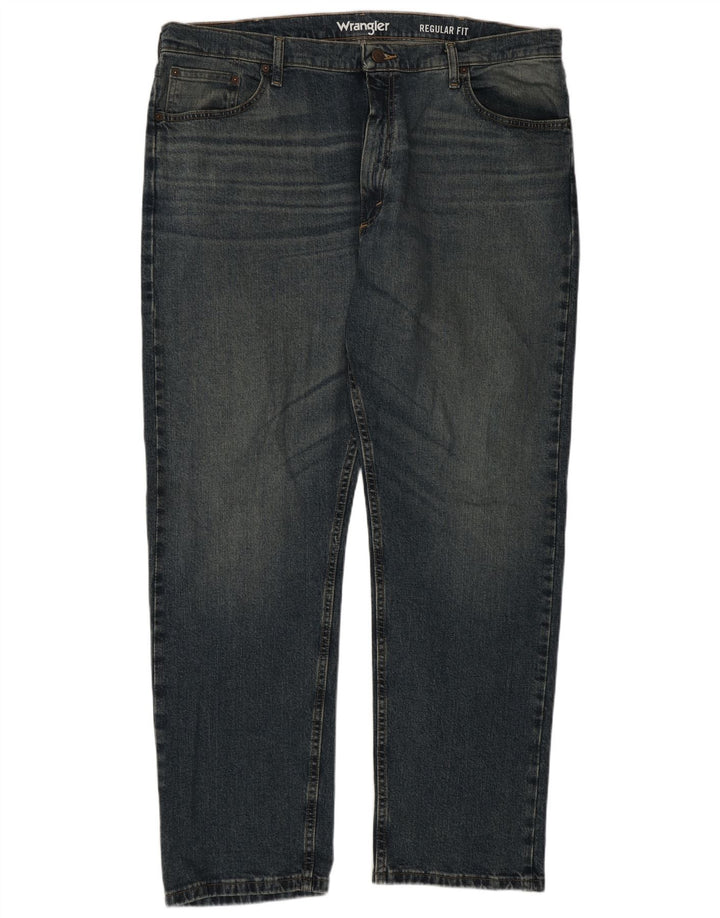 Wrangler Mens Regular Fit Straight Jeans W40 L30 Blue Cotton