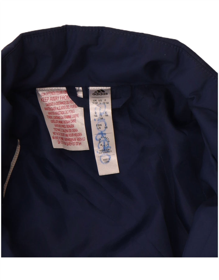 Adidas Boys Graphic Padded Jacket 13-14 Years Navy Blue Polyester