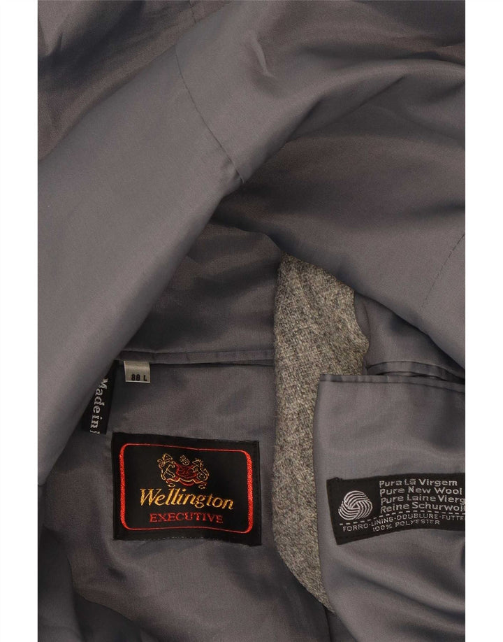 Wellington Mens 2 Button Blazer Jacket UK 38 Medium Grey Flecked Wool