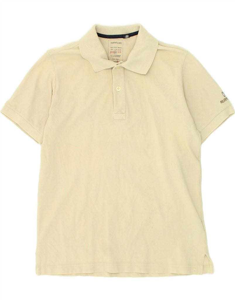 MURPHY & NYE Mens Polo Shirt Medium Beige Cotton Vintage Murphy & Nye and Second-Hand Murphy & Nye from Messina Hembry 